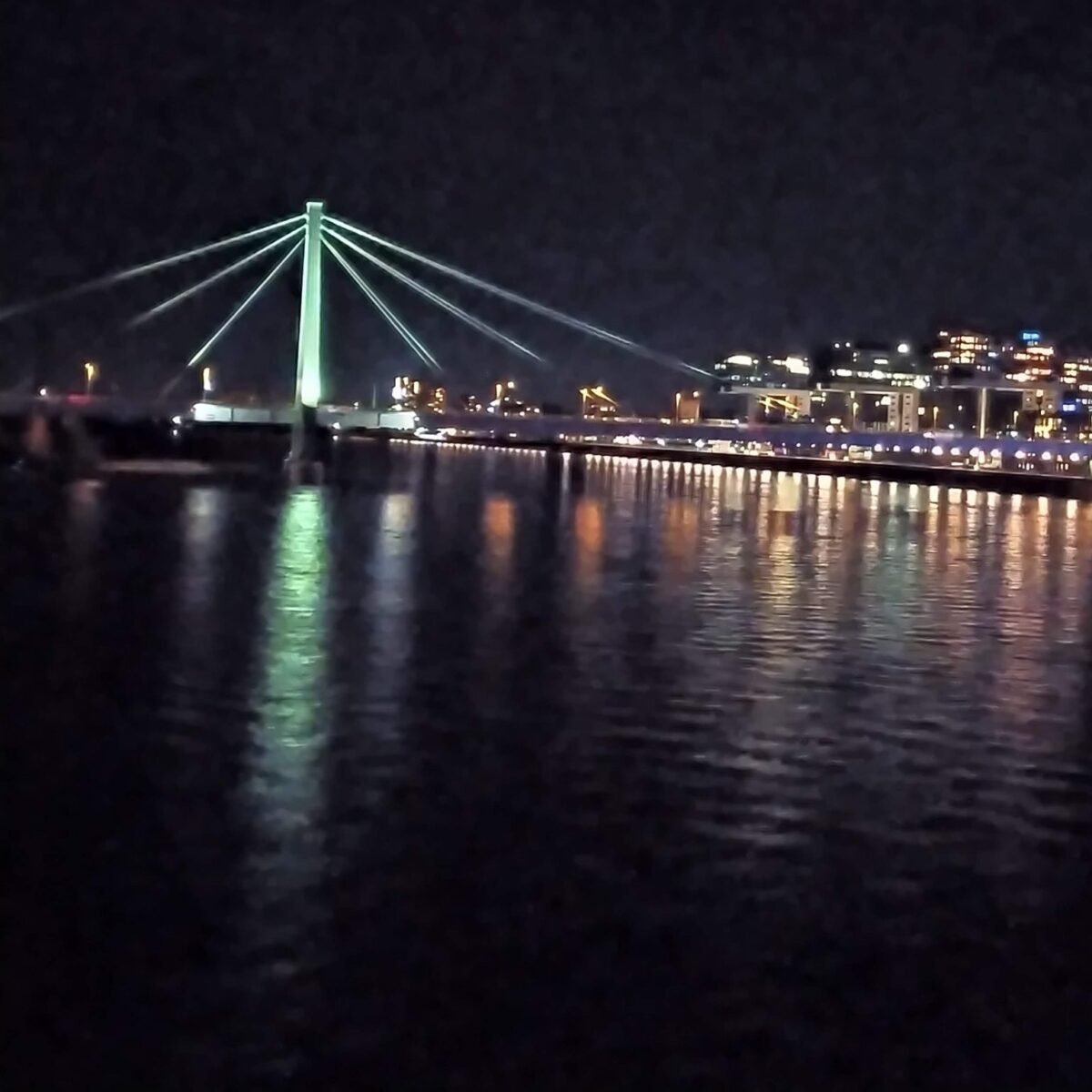 Skyline in the evening at Rhine river